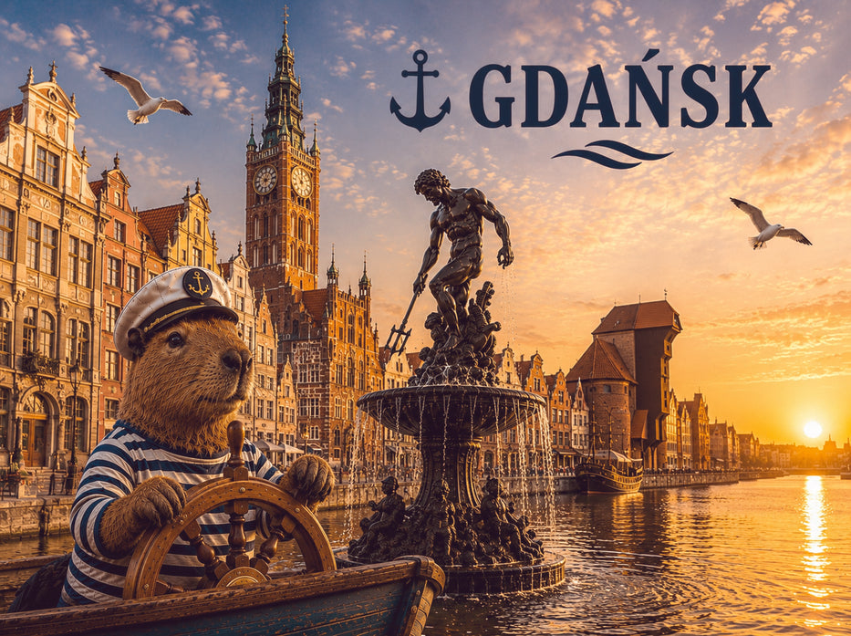 Magnes Gdańsk – Fontanna Neptuna | Kapibara Żeglarz | WorldOfBara™