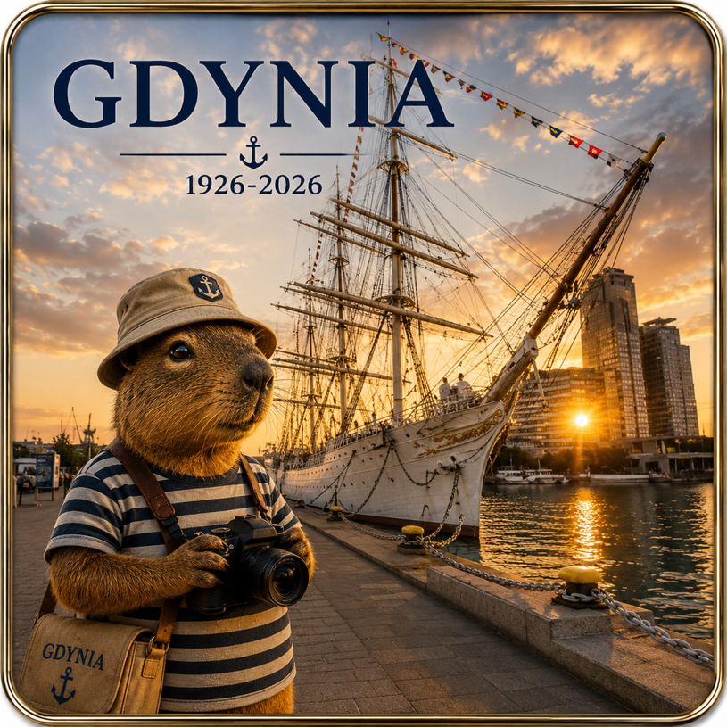 Magnes na lodówkę „Gdynia 1926–2026” | World of Bara™