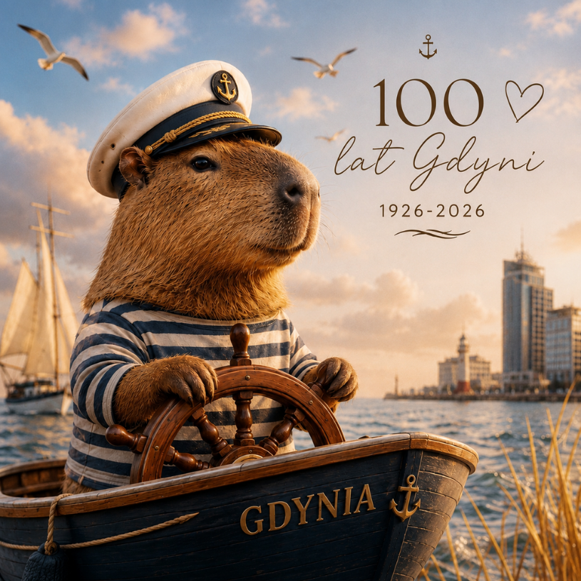 Magnes na lodówkę „100 Lat Gdyni 1926–2026”