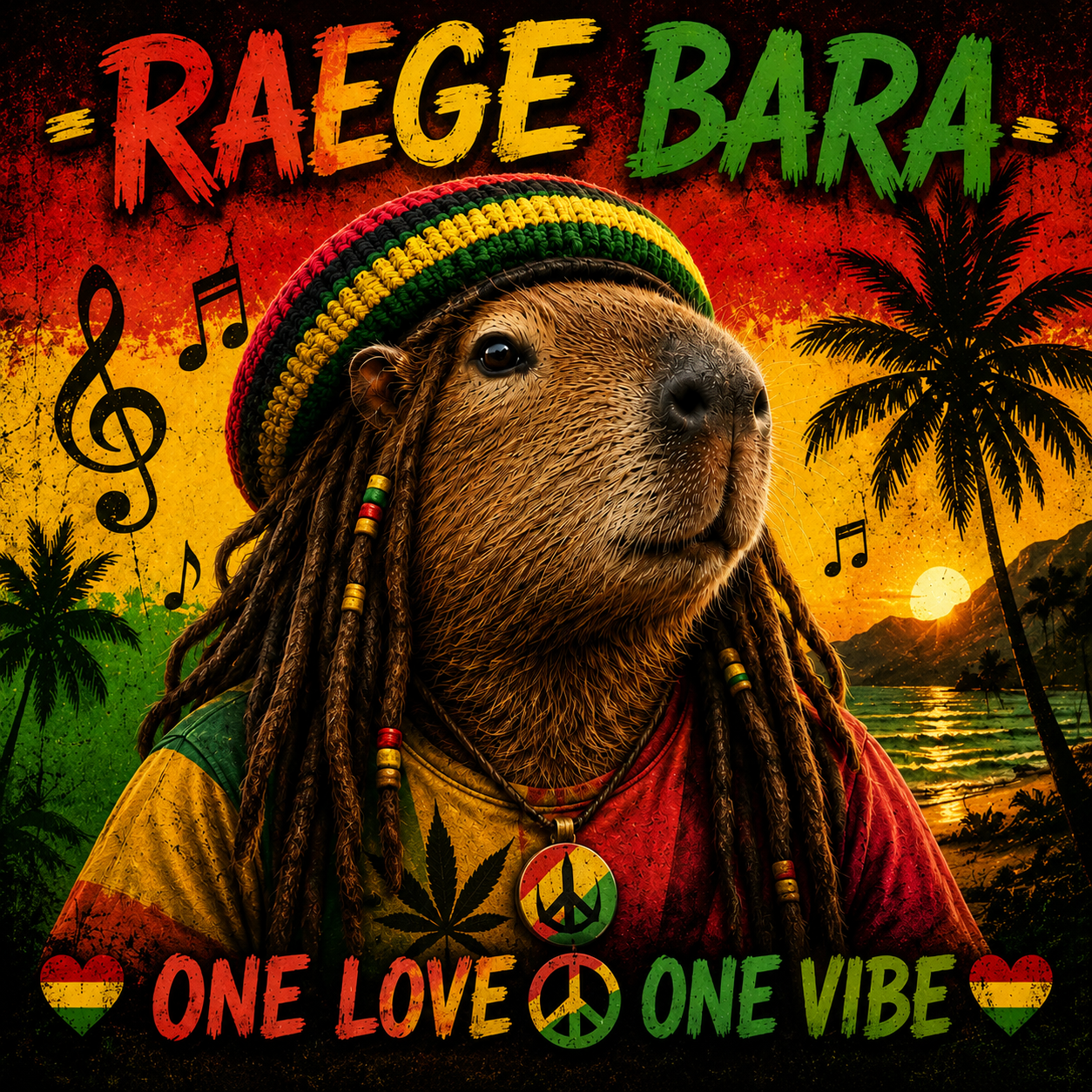 Magnes na lodówkę RAEGE BARA – One Love, One Vibe | World of Bara™